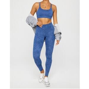 Fabletics Oasis PureLuxe High-Waisted Legging Classic Indigo Marble Size xs